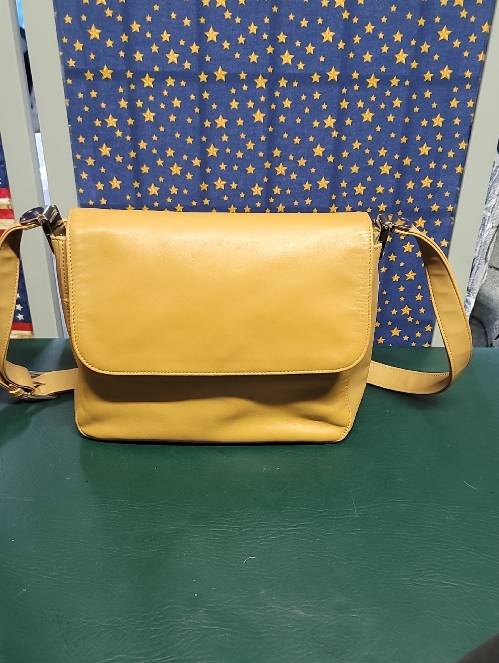 Yellow Leather Crossbody Bag - Classic Everyday Style